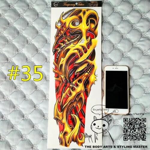 SHNAPIGN "The Fist of Glory" Full Sleeve Temporary Body Art, 48*17cm Flash Tattoo Stickers, Waterproof Sex Products Henna Tatoo