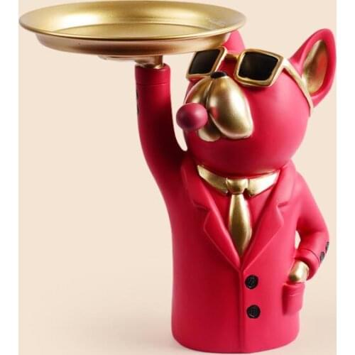 Nordic Cool Bulldog Figurine Storage Box Home Decoration Accessories Resin Art Sculpture Ornament Miniature Figurines Home Decor