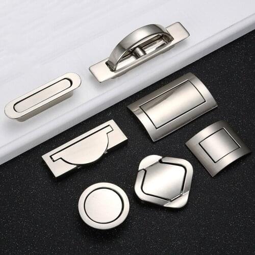 Tatami Hidden Door Handles Zinc Alloy Recessed Flush Pull Cover Floor Cabinet Handle Silver Black Furniture Handle Hardware
