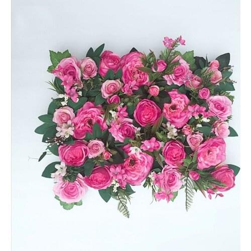 Plum Color Rose Dahlia Artificial Flower 60x40cm DIY Party Flower Board Pink Romantic Wedding Decoration Background