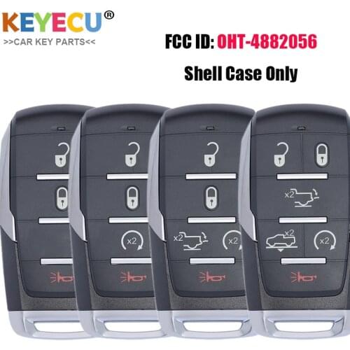 KEYECU Smart Remote Car Key Shell Case for Dodge Ram Truck 1500 Limited LongHorn 2019, Fob 4/ 5/ 6 Buttons - FCC ID: OHT-4882056
