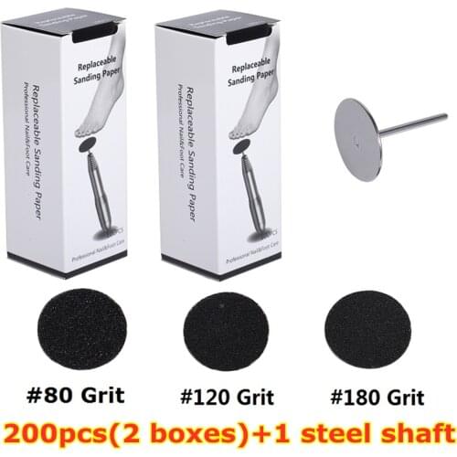 200pcs set Replaceable Sandpaper Disc Cuticle Callus Remove Tool Electric Foot File Callus Hard Dead Skin Remove Pedicure Tool