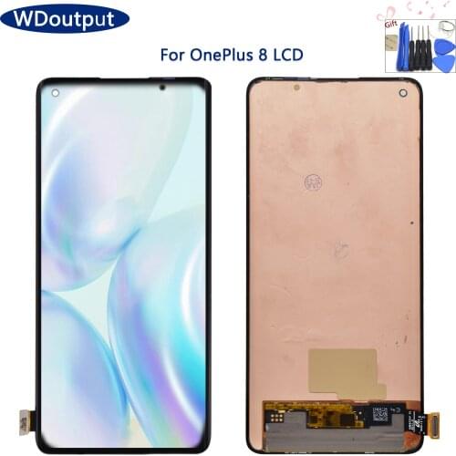 Super 100% Original Fluid AMOLED 6.55"inches For OnePlus 8 LCD Display Touch Screen Digitizer Assembly For 1+8 IN2013 IN2017 LCD