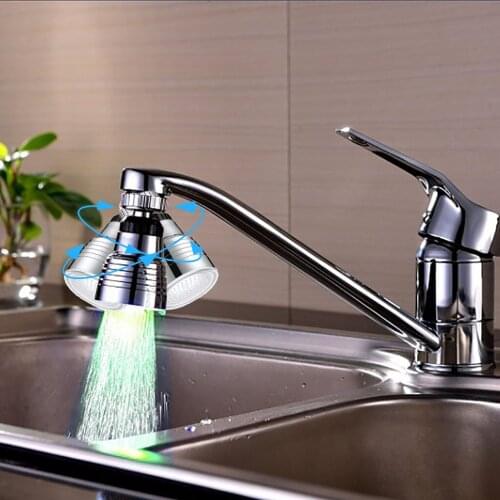 Led Faucet Aerator 360 Rotatable Luminescent Faucet Nozzle Temperature Change Color Changing Sink Faucet Sprayer Aireador Grifo