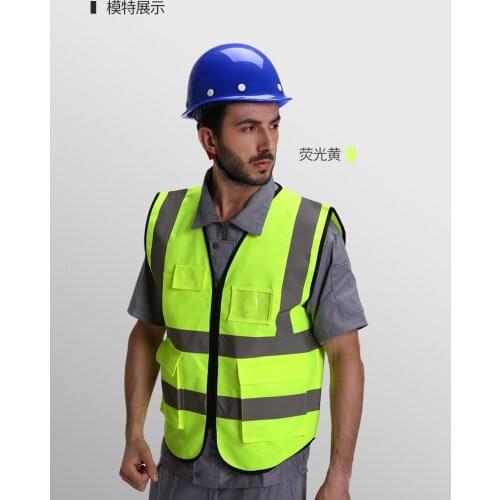 High visibility reflective safety vest reflective vest multi pockets workwear safety waistcoat L ,XL,XXL free shipping