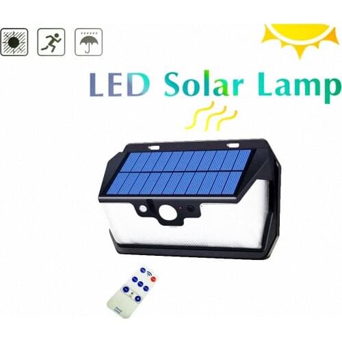 55 leds Solar light remote control radar 3 side lighting usb port indoor smart switch lamps Outdoor Garden security patio street
