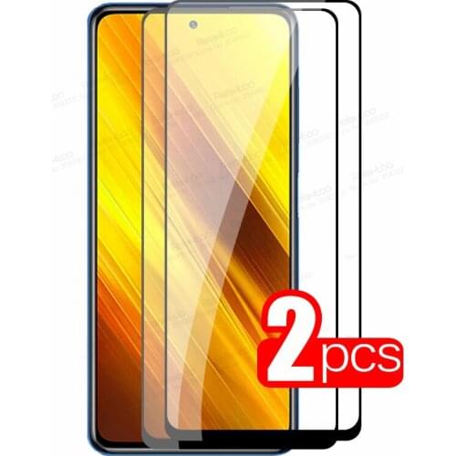 2-1pcs Tempered Glass For Xiaomi Poco X3 X2 M2 F2 Pro Xiomi Mi Pocophone F1 X 3 M 2 F 1 Screen Protector Protective Cover Film