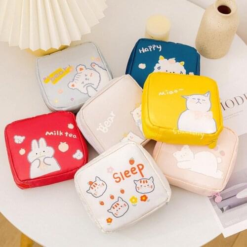 1Pcs Women Tampon Storage Bag Sanitary Pad Pouch Napkin Cosmetic Bags Ladies Makeup Bag Girl Tampon Holder Organizer Card Wallet
