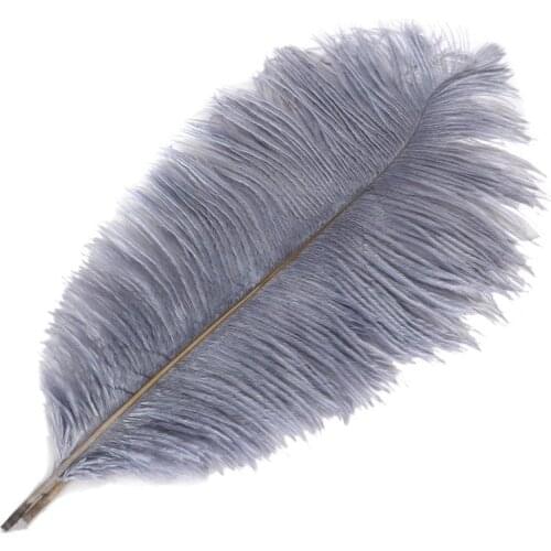 10Pcs/Lot Gray Ostrich Feather for Crafts 15-70cm/6-28" Grey Feathers Ostrich Plumes Wedding Feathers Decoration Carnaval Plumas