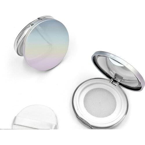 100pcs 2g Loose Powder Compact Container Empty Portable Plastic DIY Makeup Powder Case,Powder Box with Powder Puff,Mirror