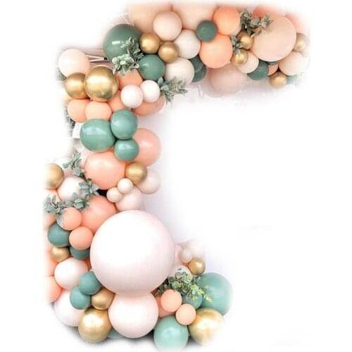 126Pcs Sage Green Peach Blush Pink Balloon Garland Arch Kit, for Jungle Safari/Baby Shower/Birthday/Theme Party Decor