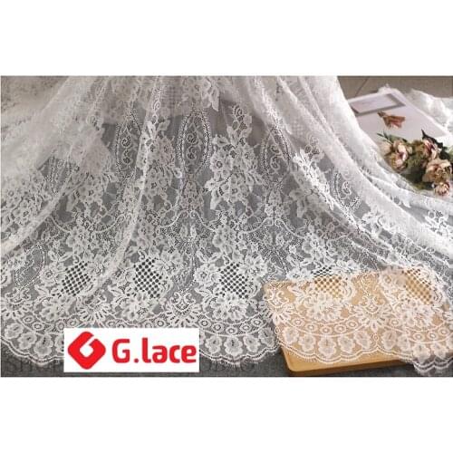 GLACE 3M/Lot Wide1.5M Walking show eyelash lace fabric DIY wedding dress garment fabric cloth decorationTX372