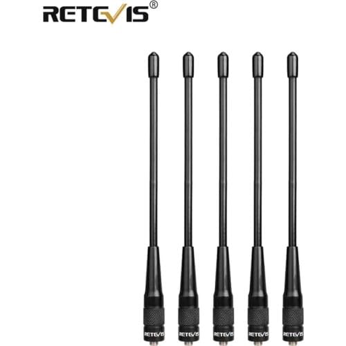 5pcs Retevis RHD-701 High Gain Antenna SMA-F Female Antenan VHF UHF For Baofeng UV5R 888S BF-888S Retevis H777 RT5R RT5 RT6 RT7