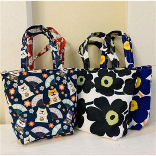 50Pcs Hand-held Canvas Bag Handmade Simple Shopping Handbags Reusable Foldable Eco Grocery Totes Fashion Lunch Bags with Zipper