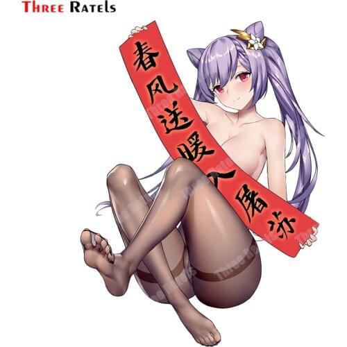 Three Ratels B72 Anime Game Role Of Keqing Genshin Impact For Car-Styling Stickers Vinyl Material Occlusion Scratch