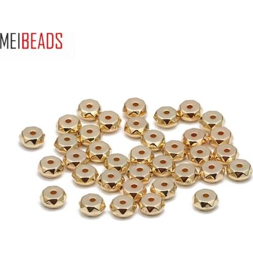 MEIBEADS 100pcs/lot 7mm Gold Color CCB Plastic Material Spacer Beads Jewelry Accessories For DIY Handmade Jewelry Making EY575