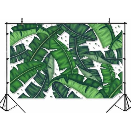 Thin vinyl summer tropical tree leaves party kids Banner Backgrounds Printed Professional Indoor Photographic studio Backdrop