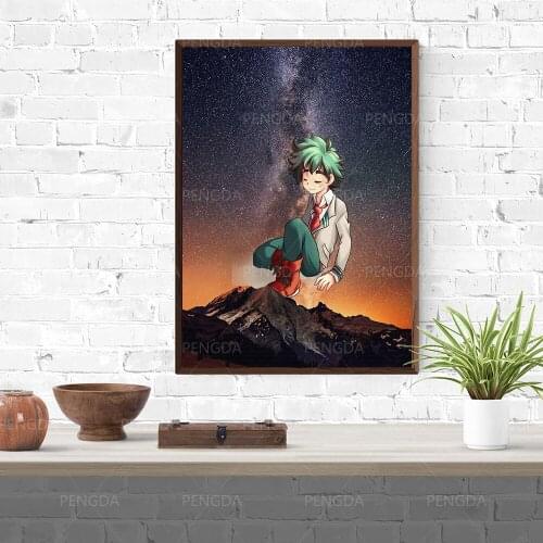 HD Prints Picture Wall Artwork Anime Green Hair Modular My Hero Academy Painting Poster Canvas Living Room Home Decor No Framed