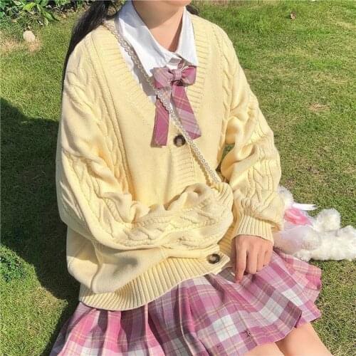 Herstory Women Solid Sweet Stylish Students Aesthetic Mujer De Moda Hipster Spring-autumn Korean Style Long Sleeve Knitwear Lady