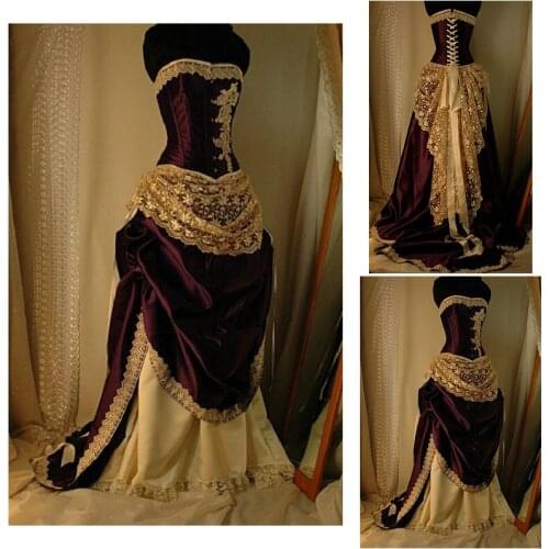 History!Customer-made Vintage Costumes Victorian dress Renaissance Dress Steampunk dress Gothic Cosplay Halloween Dresses C-959