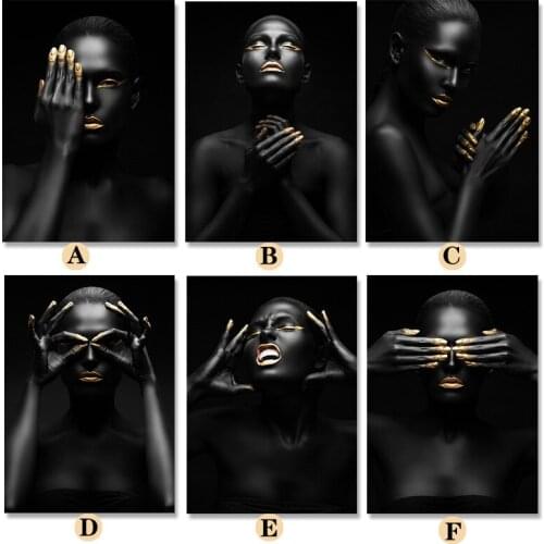 Black Women Paintings on Canvas Scandinavian African Girls Nude Posters and Print Wall Art Pictures for Home Decor Cuadros