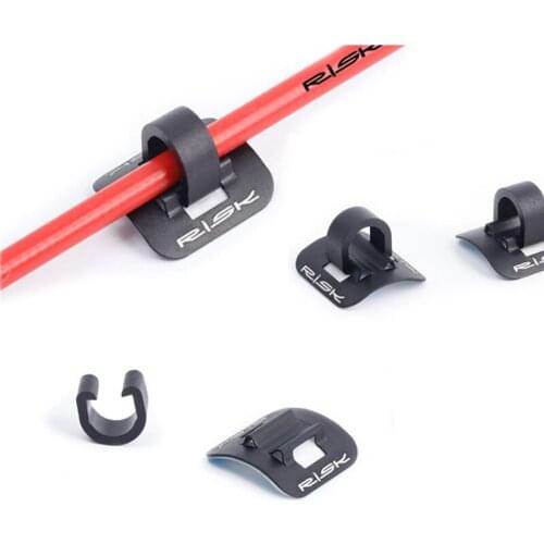 6PCS/Lot Alloy Type C Fastener Double-sided Adhesive Bicycle Tubing Guide Seat Cable Pipe Fixed