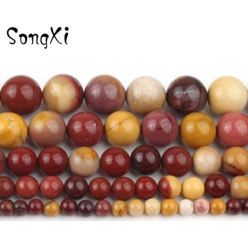 Natural Stone Colorful Mookaite Round Smooth Beads for Jewelry Making Diy Bracelet Necklace Pick Size 4 6 8 10 12mm 15 Inches