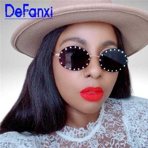 Diamond Round Sunglasses Women Luxury Oval Sunglasses Men Rhinestone Vintage Metal Sun Glasses Brand Designer Eyewear UV400