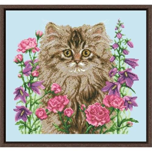 Flower lover cross stitch kits Dreampattern embroidery needlework sets 18ct 14ct 11ct skyblue cloth DIY handmade