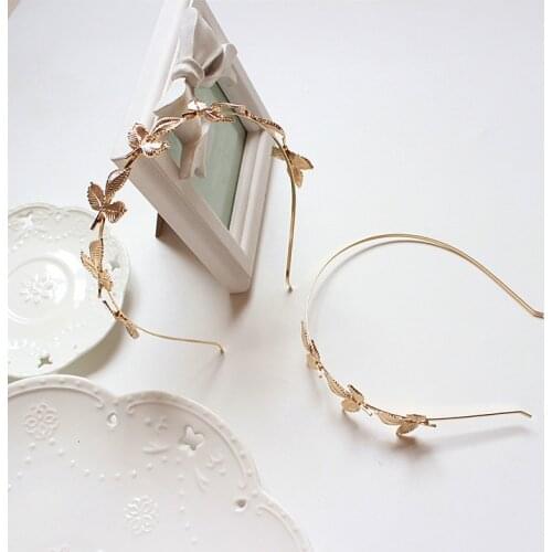 New Fashion Bride Beautiful Simple Generous Metal Leaves Leaf Crown Hair Band Headband Women Girls Hair Accessories Headdress