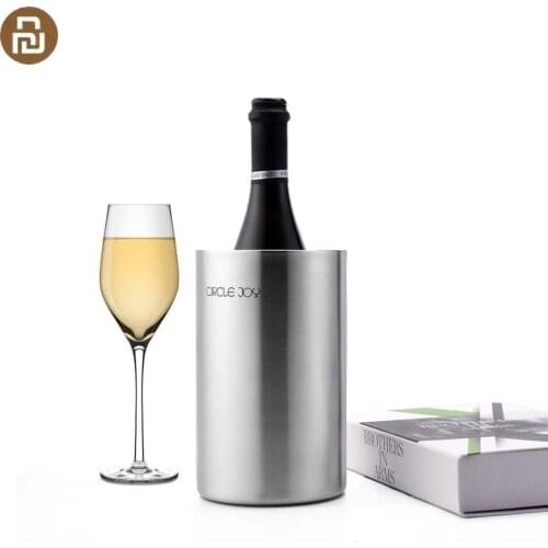 Original Circle Joy Stainless Steel Double Ice Bucket Efficient Insulation Mini Ice Bucket