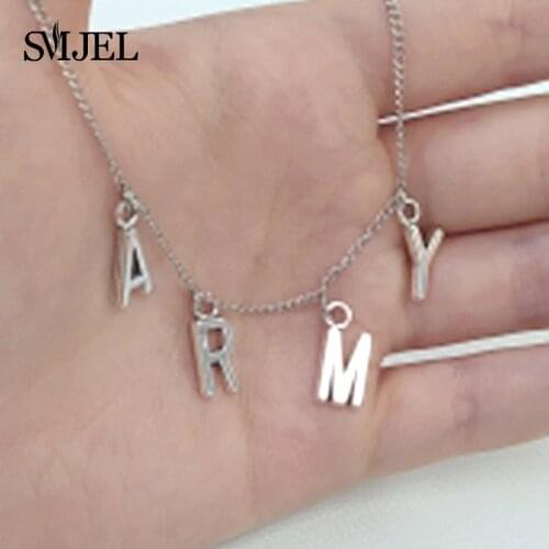 Punk KPOP Bangtnn Boys Jin SUGA j-hope Jimin Pendant Necklace ARMY Choker Necklace Women Men Hiphop Letter Necklace Collie femme