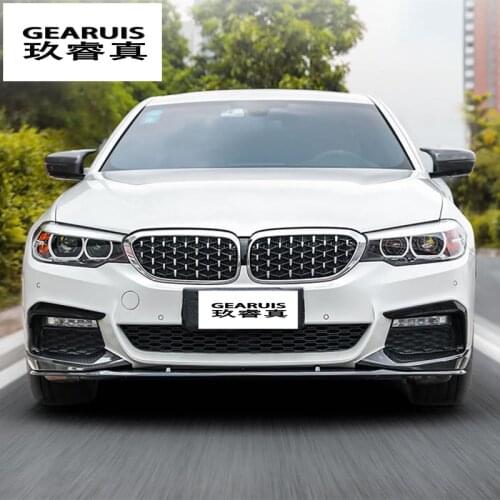 Car Styling Carbon fiber Front Fog Lamp Light Grille Lip Splitters Bumper Spoiler Stickers For BMW 5 Series G30 G38 Accessories