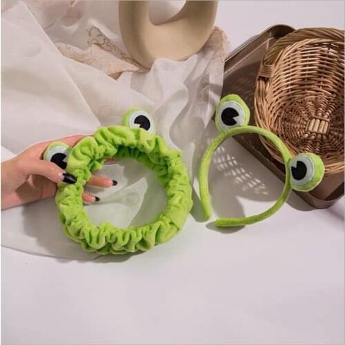 1PCS Fashion Frog Lady Face Wash Makeup Shower Headgear Hair Band Animal Cartoon Cute Fairy Elastic Wide Side Headband