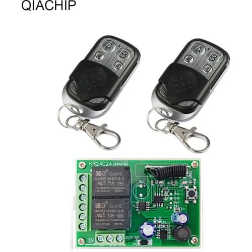 QIACHIP 433Mhz DC6V 12V 24V 2CH Relay Receiver+ Universal Wireless Remote Control Switch for Lamp Led Light Car electric Door