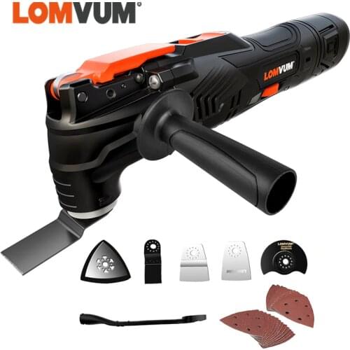 LOMVUM Multifunction Tool 12V Renovator Cordless Electric Saw Woodworking Power Tools Oscillating Trimmer Renovation Tool DIY