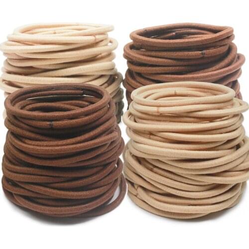 100 Pieces large size Hair elastics Scrunchies light Brown Hair Bands Elastic Ponytail Holder Girls Thick Hair tie