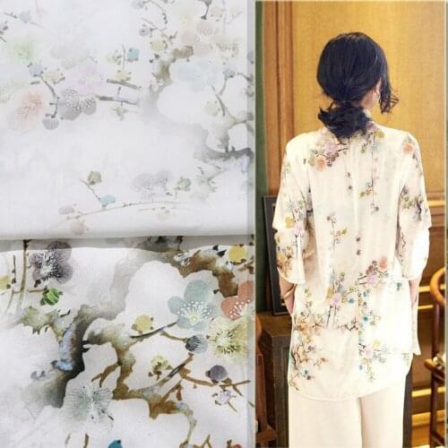 Mulberry silk stretch satin chinese silk fabric cloth per meter printed garment pants dress spandex fabric alibaba express