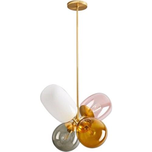 Modern LED Pendant Lamps Living Room Bedroom Restaurant Kitchen Fixtures Luminaire Nordic Stained Glass Pendant Lights Lighting