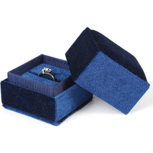 Navy Blue High-end Velet Diamond Rings Jewelry Packaging Box Soft Hand For Women Earrings Key Chains Showing Gift Cases 6 Colors