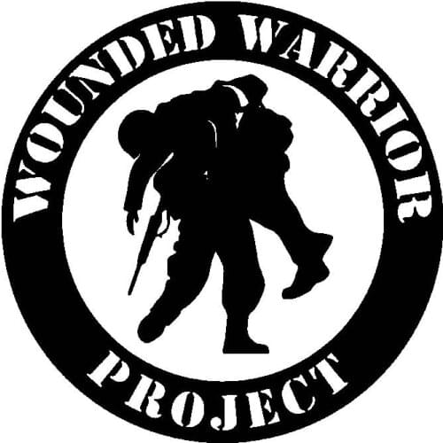 Funny Car Sticker Wounded Warrior Project Vinyl Decal Waterproof Sunscreen Decoration Accessories Black Silver,17cm*17cm