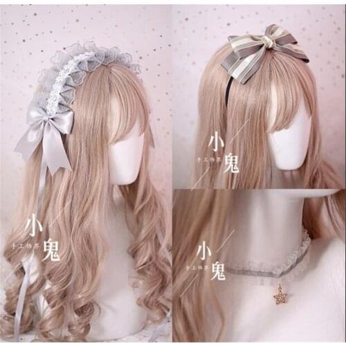 Gothic Lolita Lace Trim KC hair pin Bow Handwork Hair Accessories Headwear Womens Headdress B463