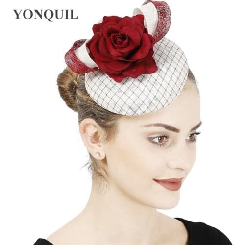 Elegant Bridal Wedding Fashion Fascinator Hat Witth Flower Occasion Headpiece Headband Women Gorgeous Show Race Hair Accessory