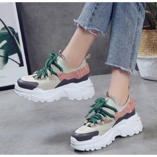 2019 spring and autumn ladies casual shoes lightweight and comfortable platform ladies sneakers