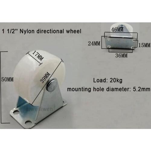 1-1/2 inch 1 1/2'' 1.5'' Nylon directional wheel trundle truckle Fixed castor Flower stand display stand tea table pulley