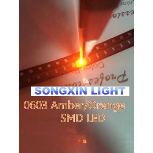 100pcs/lot 0603 Orange/amber Smd/smt Led Super Bright Lamp Lights-emitting Diodes XIASONGXIN LIGHT 0603 smd led orange 600-610nm