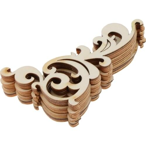 12pcs Blank Flower Wooden Cutout Pieces Present Wine Bottle Gift Tags Craft