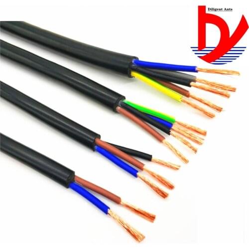 15 AWG 1.5MM2 RVV 2/3/4/5/6/7/8/10/12/14/16/18 Cores Pins Copper Wire Conductor Electric RVV Cable Black