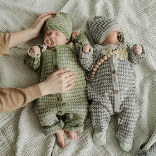 2019 Infant Baby Rompers Autumn Clothes Newborn Baby Boy Girl Knitted Sweater Jumpsuit Spring Kid Toddler Outerwear set