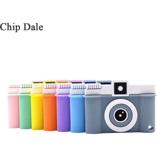 Chip Dale 5pcs Candy Color Camera Silicon Teethers Food Grade BPA Free Teething Silicone Teether Toys DIY Pendant Chew Gift